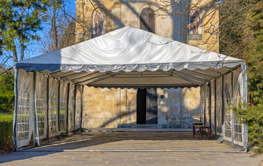 White Canopy Tent Church