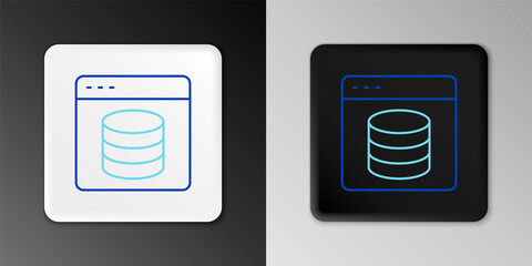 Line Server, Data, Web Hosting icon isolated on grey background. Colorful outline concept. Vector