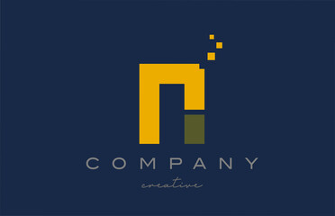 Fototapeta premium yellow dots N alphabet letter logo icon design. Template design for company or business