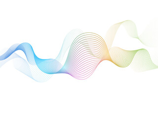 Abstract Gradient Wavy Lines Motion Background.