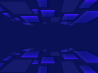 Abstract Geometric Surface Background In Blue Color.