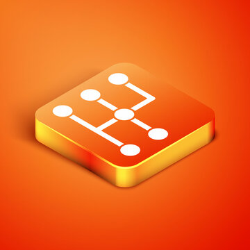 Isometric Gear shifter icon isolated on orange background. Transmission icon. Vector