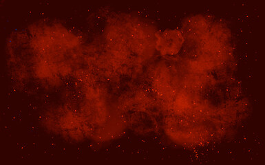 Abstract art space red background with liquid texture.