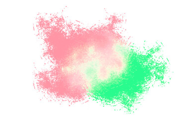 pink-green paint spot on a white background for inscriptions, text. Abstract art background with liquid texture.