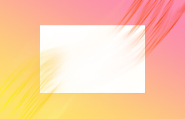 white banner on a yellow-pink background