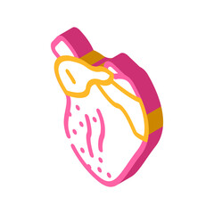 broiler chicken heart isometric icon vector. broiler chicken heart sign. isolated symbol illustration