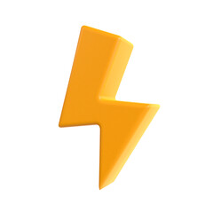 Obraz premium Lightning flash bolt light 3d plastic icon for discount sale or urgent events