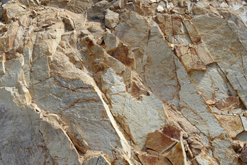 Different types of rock formations in the world, rock varieties, yellow rocks,