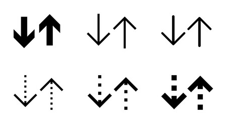 矢印のアイコン　上昇と下降　セット