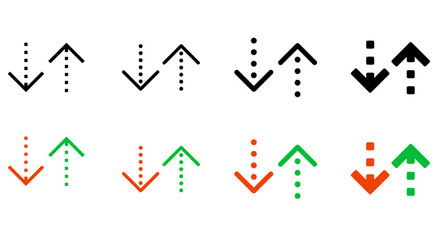 矢印のアイコン　上昇と下降　セット