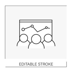  Strategy line icon. Business plan. Project planning and discussion. Business concept. Isolated vector illustration. Editable stroke