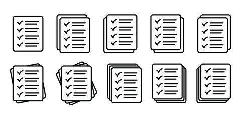 Checklist vector icon. Document icon. Black illustration isolated on white background for graphic and web design.