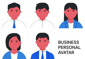 set avatar icon of business people