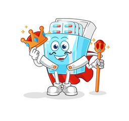 medicine package king vector. cartoon character