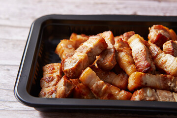 Samgyeopsal, fresh raw pork belly 