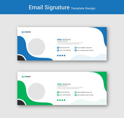 Business email signature with an author photo place modern and minimal style	
