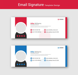 Business email signature with an author photo place modern and minimal style	
