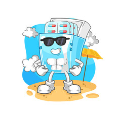 medicine package sunbathing in summer. character vector