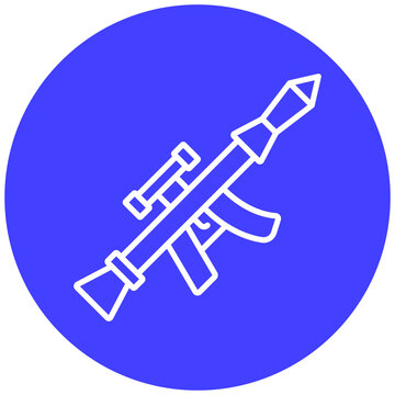 white rocket launcher on blue circle clip art preview