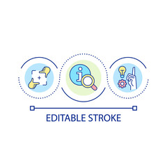Focus on useful information loop concept icon. Relevant knowledge. Learning and education abstract idea thin line illustration. Isolated outline drawing. Editable stroke. Arial font used