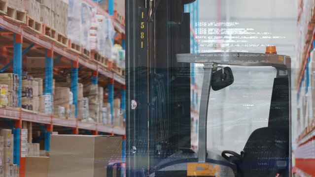 Animation of digital data processing over warehouse