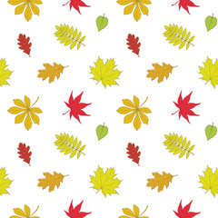 Tree leaves. Seamless vector pattern.