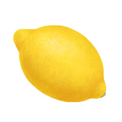 Whole lemon. Realistic illustration isolated on white background. Lemon icon clip art.