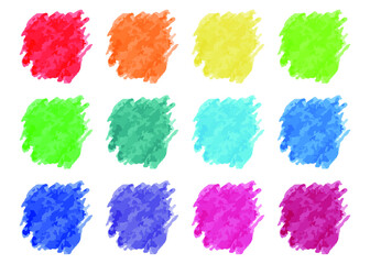 水彩　手書き風　背景素材　アナログ　アイコン　セット　複数　ラクガキ