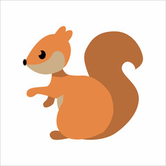 Forest squirrel. Vector illustration isolated on white background.