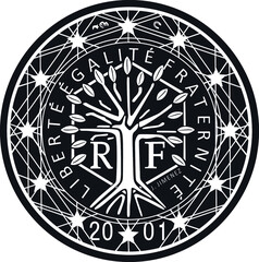 2 euro coin other side  handmade silhouette black design collection