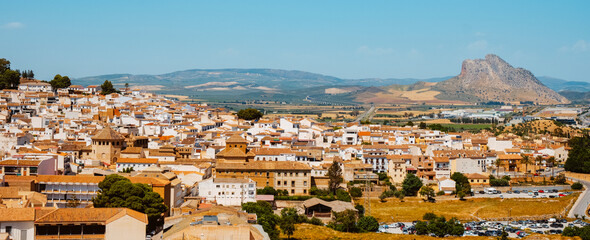Obraz premium aerial view of Antequera, Spain, web banner
