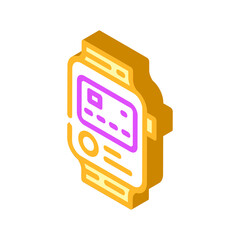 nfc payment system in watches isometric icon vector. nfc payment system in watches sign. isolated symbol illustration