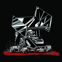 Obraz premium drag race isolated on black background for poster, t-shirt print, business element, social media content, blog, sticker, vlog, and card. vector illustration.