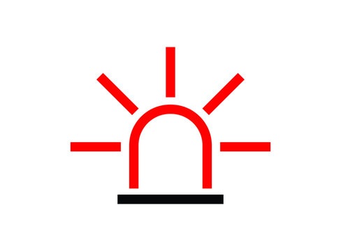 siren icon. emergency and ambulance symbol isolated on white background