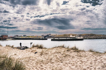 Thorsminde small fishing village at the North Sea coast of Denmark