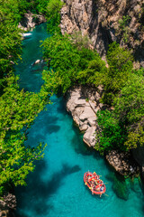 Beautiful river landscape from Koprulu Canyon National Park in Manavgat, Antalya, Turkey. Rafting...