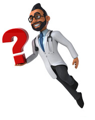 Fun 3D cartoon indian doctor