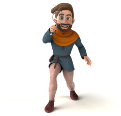 Fun 3D cartoon medieval man