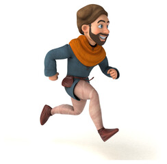 Fun 3D cartoon medieval man