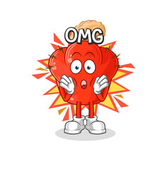 cashew fruit Oh my God vector. cartoon character