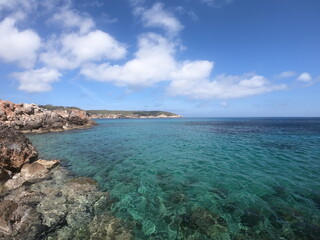 Fototapeta na wymiar Blue sea mar azul Ibiza