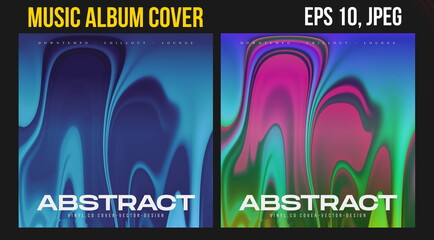 Music Album Cover for the Web Presentation. Colorful Vector Background. Abstract postcard set. Posters Template. Vinyl and CD DVD artwork design. Square banners, brochure, book. Electronic Music   