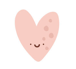 Happy cute heart character scandinavian vector element. Kids modern trendy vector baby illustration