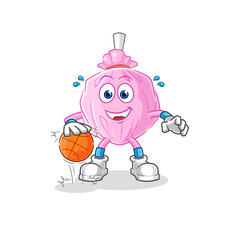 cute candy dribble basketball character. cartoon mascot vector