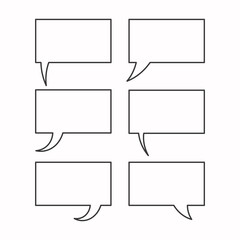 set of speech bubbles with square form and high quality design suitable for web and vector design