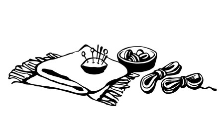 Sewing and embroidery needles. Vector drawing