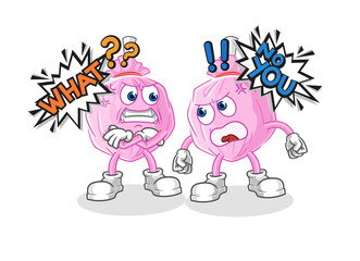 cute candy arguing each other cartoon vector