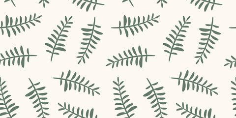 Vector background with fern leaves, seamless pattern © Kati Moth