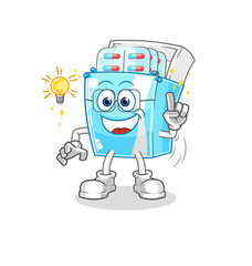 medicine package got an idea cartoon. mascot vector