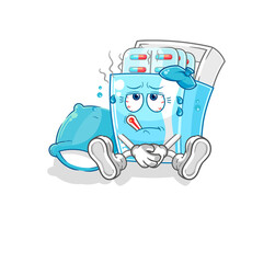 medicine package sick vector. cartoon character